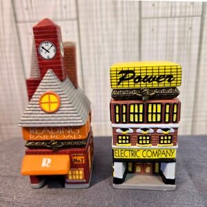 Monopoly Electric Company Reading Railroad Hinged Trinket‎ Boxes Set 1999 Hasbro